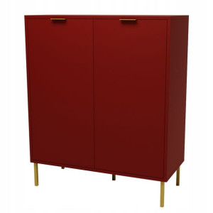Komoda GOLD witryna szafa sypialnia bordo 120 cm