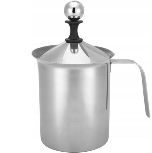 Reczny Spieniacz do mleka 400ml stalowy kubek