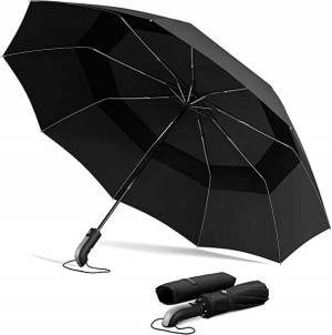 Parasol Automatyczny Double Z Pokrowcem Czarny