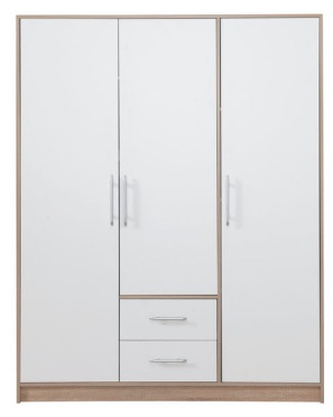 SZAFA GARDEROBA 150 cm Szuflady SPOTI Dąb Sonoma + Biały