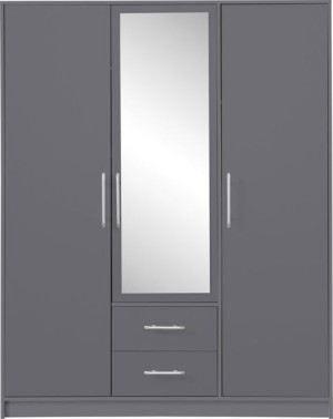 SZAFA GARDEROBA 150 cm Lustro Szuflady SPOTI Antracyt