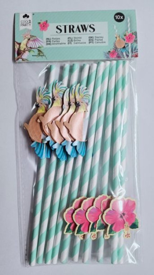 Papierowe słomki z plastrem miodu 10 sztuk (wzór zielony)