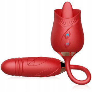 Sex Wibrator 2w1 - Posuwisty Penis I Ruchomy Język