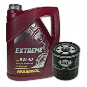 Olej 5W40 4L+ filtr oleju OP572 SM106