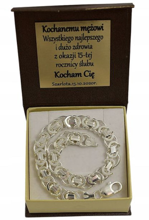 Bransoletka Srebrna Splot Królewski 1,10 Cm Grawer