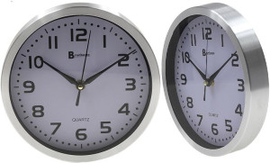 Zegar Ścienny Srebrny MAT 20,4 cm CICHY METAL