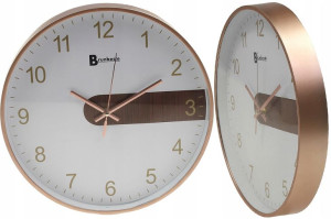 Zegar Ścienny ZŁOTY MAT 30 cm CICHY Duży Płynący