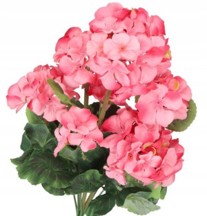 Pelargonia Duża Gęsta Bukiet Sztuczne Kwiaty 48cm