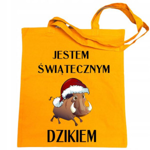 Torba na zakupy nadruk Świąteczny Dzik