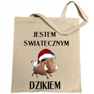 Torba na zakupy nadruk Świąteczny Dzik