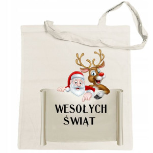 Torba na zakupy nadruk Wesołych Świąt