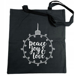 Torba na zakupy ŚWIĄTECZNY nadruk Bombka Joy Love