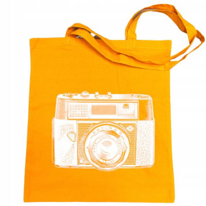 Torba na zakupy VINTAGE nadruk Aparat Kamera