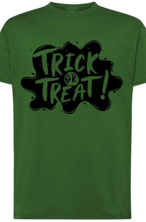 Trick or Treat Męski Tshirt Halloween Nadruk r.XS