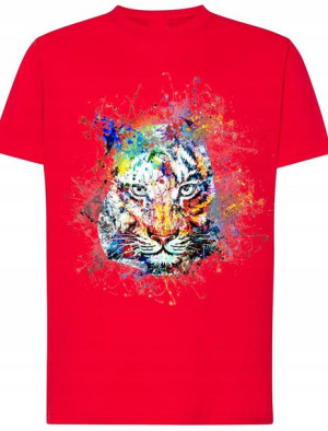 Tygrys męski t-shirt kolorowy Modny Rozm.XS
