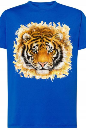 Tygrys Modny T-shirt Męski Nadruk Rozm.S