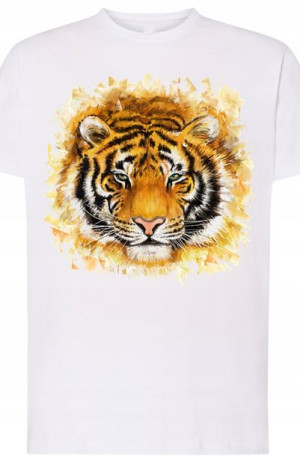 Tygrys Modny T-shirt Męski Nadruk Rozm.XXL