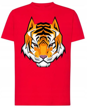 Tygrys Piękny Modny Logo T-shirt Męski Rozm.4XL