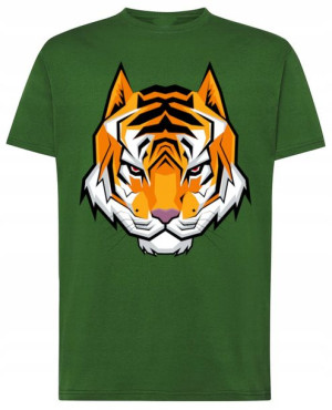 Tygrys Piękny Modny Logo T-shirt Męski Rozm.5XL
