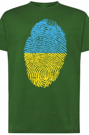 Ukraina Flaga Odcisk Palca Męski T-Shirt Rozm.5XL