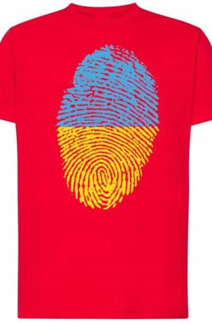 Ukraina Flaga Odcisk Palca Męski T-Shirt Rozm.L