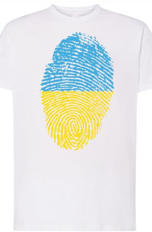 Ukraina Flaga Odcisk Palca Męski T-Shirt Rozm.L