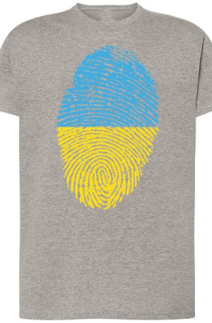 Ukraina Flaga Odcisk Palca Męski T-Shirt Rozm.L