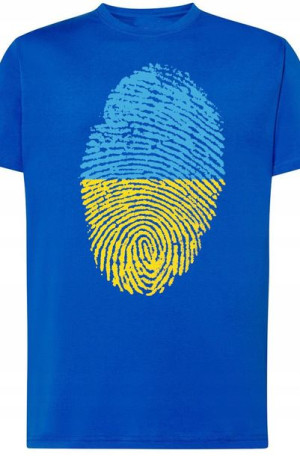Ukraina Flaga Odcisk Palca Męski T-Shirt Rozm.M