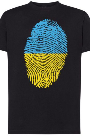 Ukraina Flaga Odcisk Palca Męski T-Shirt Rozm.XS