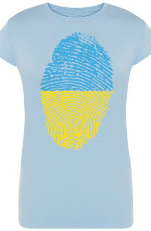 Ukraina Flaga Odcisk Damski T-Shirt Rozm.L