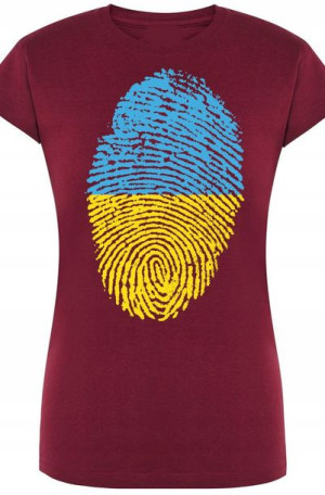 Ukraina Flaga Odcisk Damski T-Shirt Rozm.M