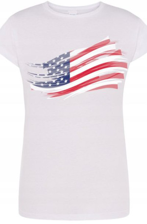 USA Flaga Damski T-Shirt Modny Nadruk r.XXL