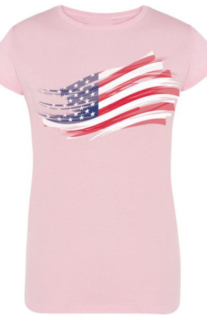 USA Flaga Damski T-Shirt Modny Nadruk r.XXL