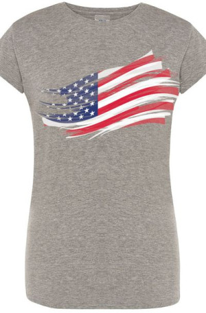 USA Flaga Damski T-Shirt Modny Nadruk r.XXL