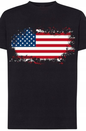 USA Flaga Męski T-Shirt Modny Nadruk Rozm.4XL
