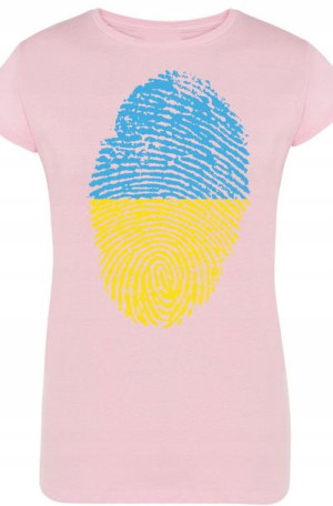 Ukraina Flaga Odcisk Damski T-Shirt Rozm.XL