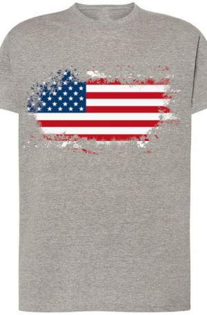 USA Flaga Męski T-Shirt Modny Nadruk Rozm.L