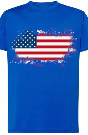 USA Flaga Męski T-Shirt Modny Nadruk Rozm.S