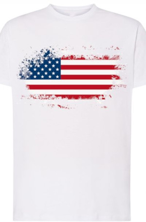 USA Flaga Męski T-Shirt Modny Nadruk Rozm.XXL