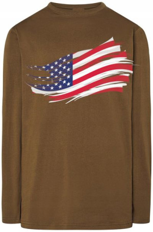 Usa Flaga Nadruk Modny Longsleeve Bluza r.3XL