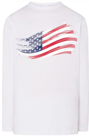 Usa Flaga Nadruk Modny Longsleeve Bluza r.L