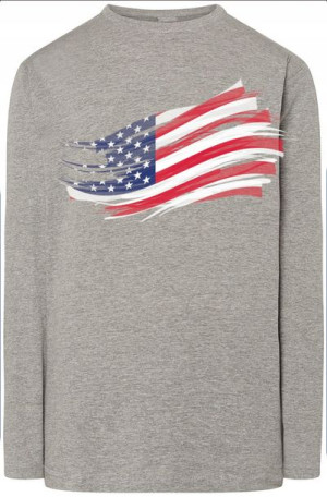 Usa Flaga Nadruk Modny Longsleeve Bluza r.XS