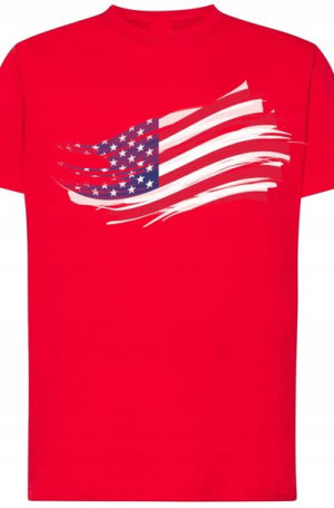 USA Męski Modny T-Shirt Nadruk Flaga r.3XL