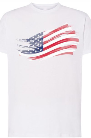 USA Męski Modny T-Shirt Nadruk Flaga r.4XL