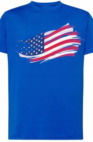 USA Męski Modny T-Shirt Nadruk Flaga r.4XL