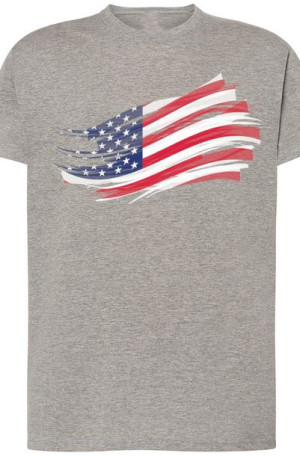 USA Męski Modny T-Shirt Nadruk Flaga r.5XL