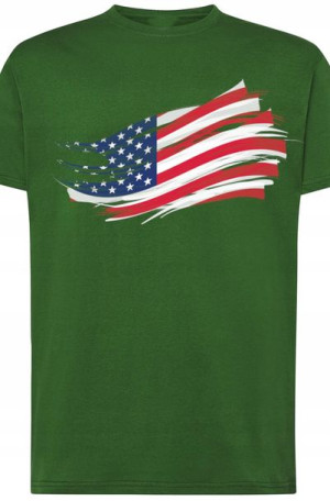 USA Męski Modny T-Shirt Nadruk Flaga r.XL