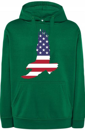 USA Orzeł Bluza Męska Kaptur Modna r.L