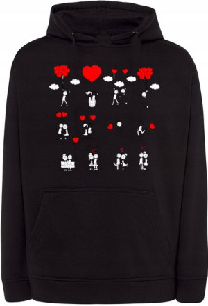 Walentynki Bluza nadruk Love Story r.S