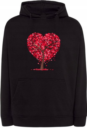 Walentynki Bluza nadruk Serca Drzewo r.5XL
